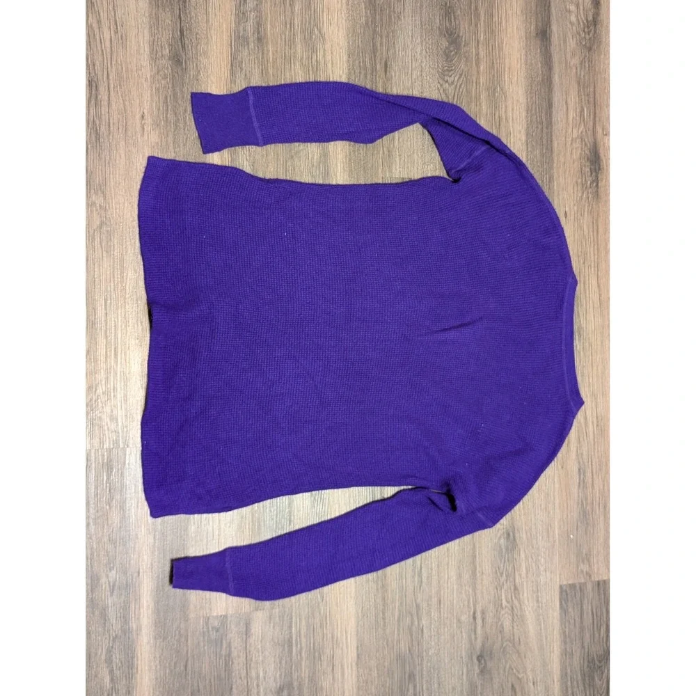 Polo Ralph Lauren Purple 100% Cashmere Waffle Knit Thermal‎ Sweater Medium READ